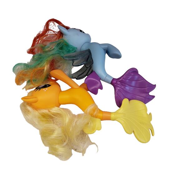 My Little Pony Mermaid Seapony Rainbow Dash Apple Jack Pony Bundle - Picture 9 of 11